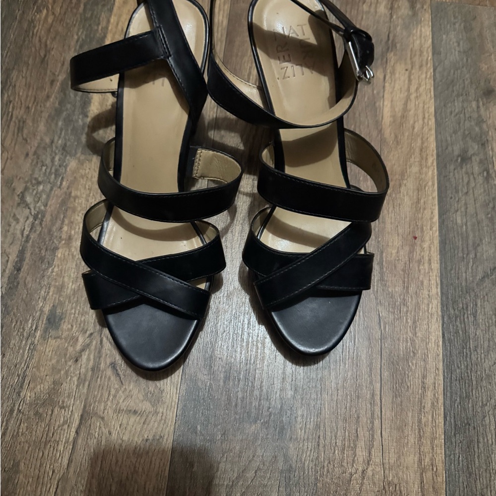 Naturalizer Black Heels Strappy Sandals